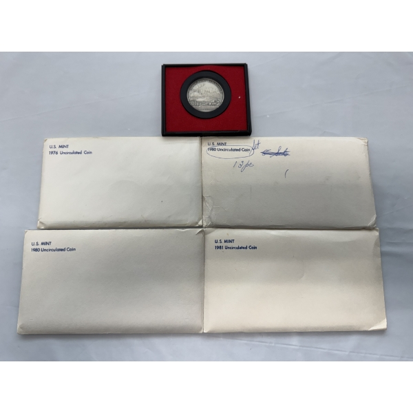 Four U.S. Mint Proof Sets Plus Stoney-Point Expugnatum Medal - Mint Condition