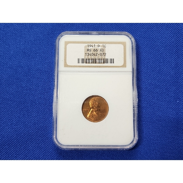 NGC MS 66 RD 1941-D Lincoln Wheat Cent