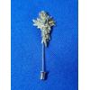 Image 3 : Sterling Silver Flower Stick Pin and Stone Cuff Bracelet TW: 37.3 grams