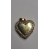 Image 1 : 14K Yellow Gold Two-Tone Heart-Shaped Textured Locket Pendant - Weight: 2.2g