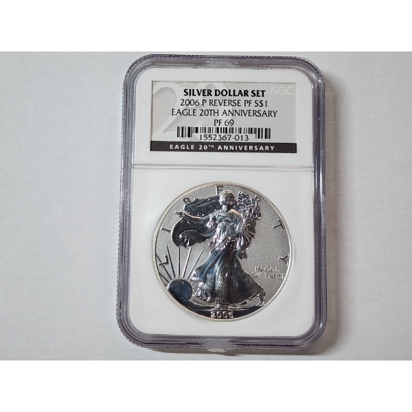 "Silver Dollar Set" 2006-P American Eagle - 1 oz .999 Fine Silver 20th Anniv. NGC PF 69 REV. PR