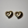 Image 1 : Pair of 14K Yellow Gold Heart-Shaped Jewelry Charms/Pendants - Total Weight: 2.9g