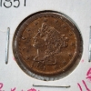 Image 2 : United States 1851 Braided Hair Large Cent 