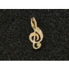 Image 2 : 14K Yellow Gold Treble Clef Music Pendant TW: 0.8g