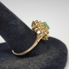 Image 2 : Gorgeous Vintage 14K Yellow Gold Cocktail Ring w/ Green Emerald Surrounded by Diamonds - TW: 4.0g