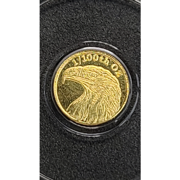 Monarch American Bald Eagle 1/100th oz 9999 Fine Gold Round