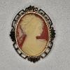 Image 4 : Pair of Classic Left-Facing Female Silhouette Portrait Brooches