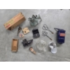 Image 1 : Vintage Collectables Group Including- Bell, Carved Cork, Tin Cup & Lid, Sterno Vaporizer And More