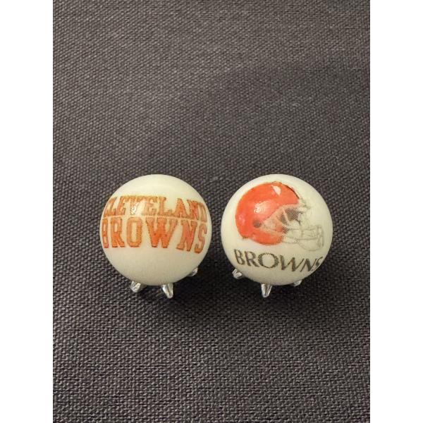 2 - Vintage Cleveland Browns Promotional Advertising Marbles - Excellent Condition