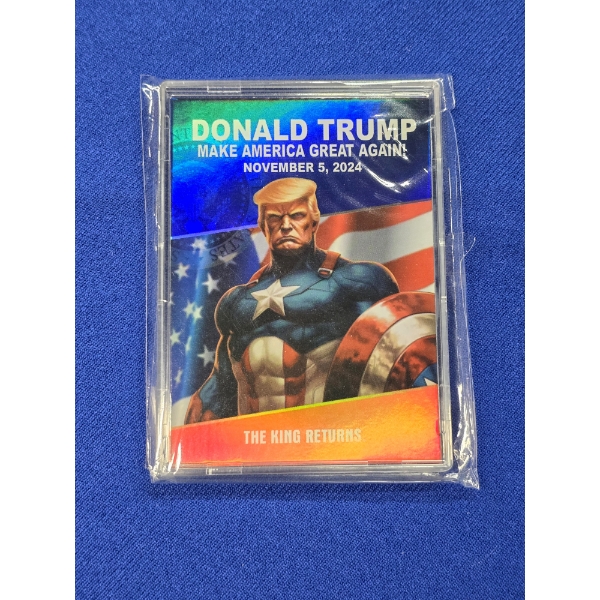 Donald Trump 2024 "Make America Great Again" Trading Card, ft. Trump as Captain America