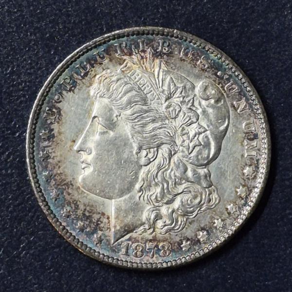 Very High Grade RARE 1878 CC Morgan Silver Dollar - Nice Rim Toning - See Pics
