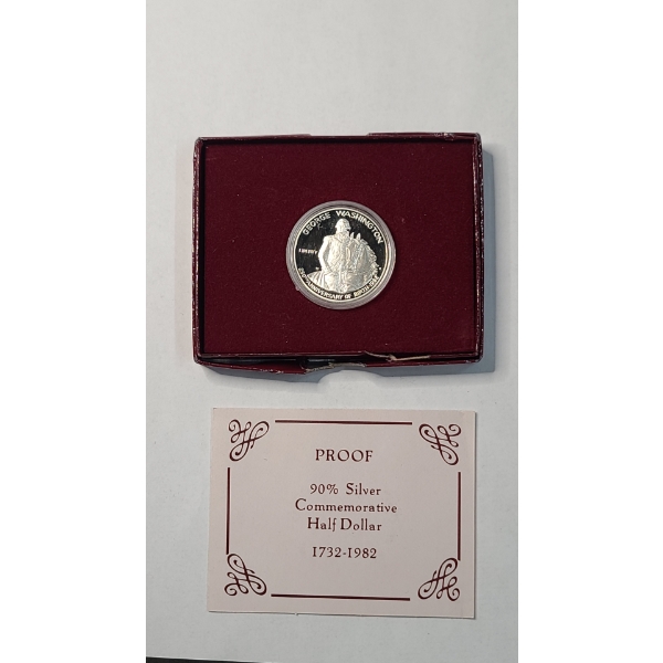 1982 George Washington Commemorative 90% Silver Proof Half Dollar