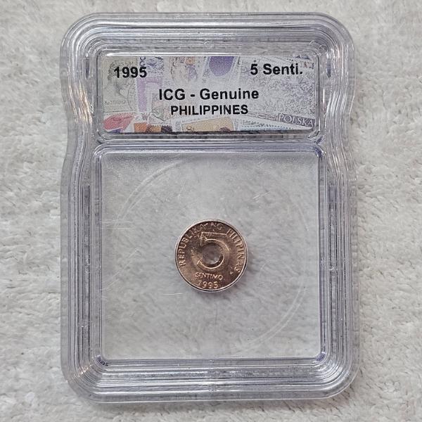 ICG Genuine Philippines 1995 5 Sentimo Coin