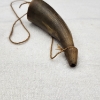 Image 3 : Vintage Black Powder Horn with Wooden Plug & Carry Cord – Approx. 4.5"