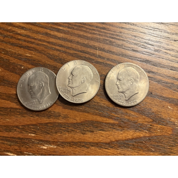 1976 Eisenhower Silver Dollars - FV $20.00 