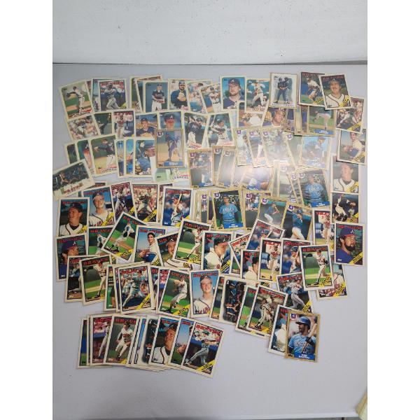 Large Lot of Topps Tiffany 1980's Braves Baseball Cards - All in Card Sleeves, Great Condition