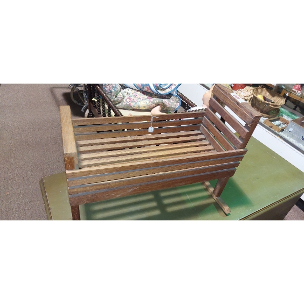Antique Hand Made Child / Baby Rocker 23" x 10" - With Doll Shown