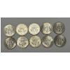 Image 2 : Lot of (10) 1964 Kennedy Half Dollars, 90% Silver- FV $5  