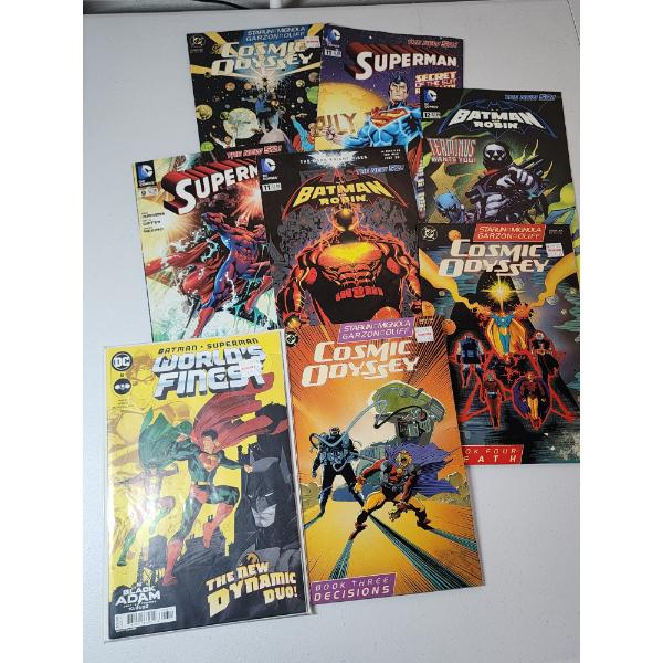 x8 Assorted DC Comic Books: Cosmic Odyssey, Batman, Superman