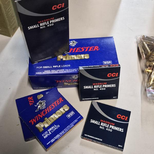 AMMO RELOADING - 2 BOXES - 2000 COUNT CCI & WINCHESTER - SMALL RIFLE PRIMERS