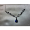 Image 5 : Sterling Silver 18" Necklace and Adjustable Bracelet with Sapphire Gemstones TW: 16.2g