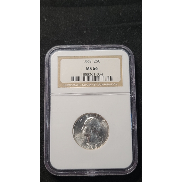 NGC 1963 MS 66 90% Silver Washington Quarter