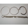 Image 2 : Lot of 4 Sterling Silver Bracelets: Bangles and Chain - Total Weight: 49.5g