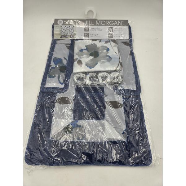 Brand New Beautiful Jill Morgan 15 Piece Bath Set - Beautiful Blue Floral Theme