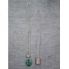 Image 1 : Two Sterling Silver Necklaces Ft. Nice Green Stone & Tree Pendant - Weighing 25.9 Grams