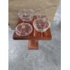 Image 1 : Vintage Home Items Including Pyrex Bowls & 17''x25.5'' Wood Plant Table 
