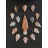 Image 1 : Group Of 15 South Western Flint Indian Arrowheads Incl Large 4" Point & 14 1.5" Points