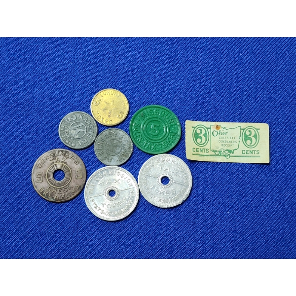 Lot of Assorted Vintage U.S. Sales Tax Tokens