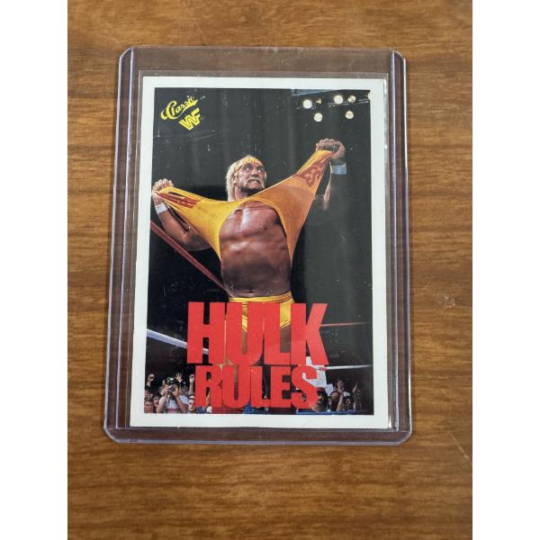 Vintage 1990 WWF Hulk Hogan RULES Big Time Wrestling Trading Card - Mint Condition - HIGH GRADE CARD