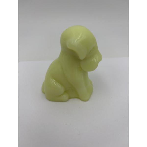 Adorable Degenhart Uranium Glass Dog Figurine - Daffodil - ~2.5 inches