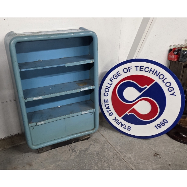 Blue Metal 11''x31''x48'' Shelf And Heavy Duty 36'' Plastic Stark State Sign - No shipping Available