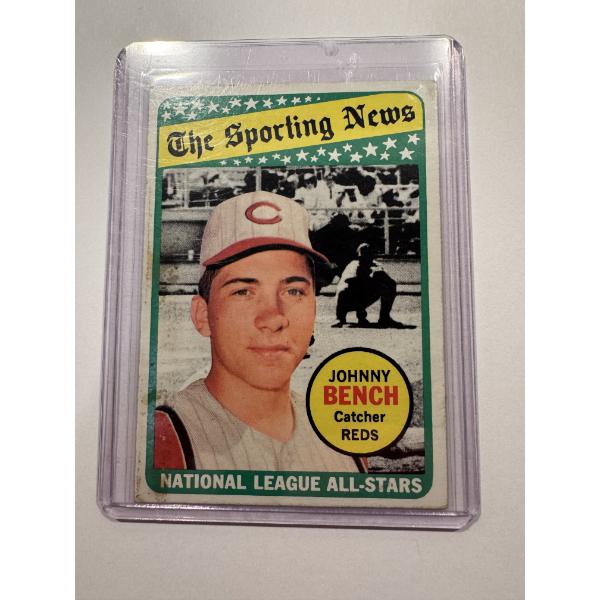 1969 Topps Johnny Bench Sporting News All-Stars Baseball Card In Protective Holder - Great Card