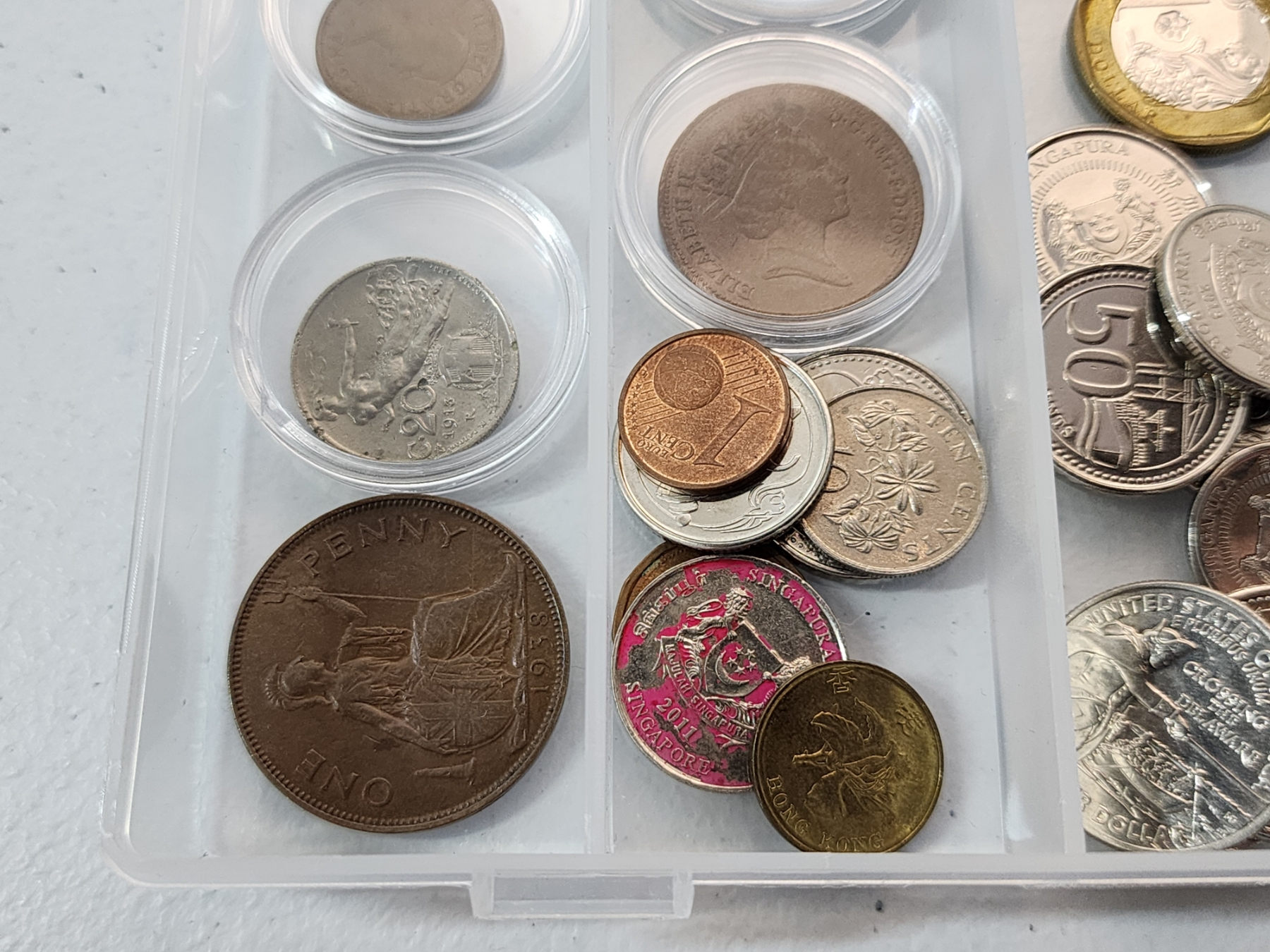 Nice Large Assortment of World Coins With Some Capsules and Plastic ...