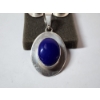 Image 2 : Sterling Silver Blue Stone Pendant and Earrings Set TW: 30.3g