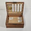 Image 4 : Desktop Wooden Cigar Humidor equipped with a Built-In Analog Mechanical Hygrometer (9.5x4.5")