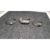 Image 1 : (3) Bangle Bracelets With Turquoise Colored Stones