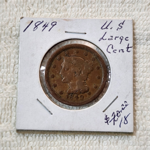 United States 1849 Braided Hair Large Cent