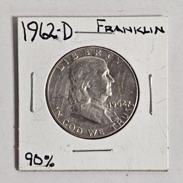 1962-D United States Franklin Half Dollar, Composed of 90% Silver