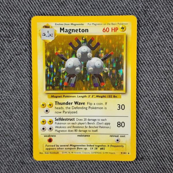Magneton 9/102 Holo Rare Vintage Base Set Pokemon Trading Card in Near Mint Condition!