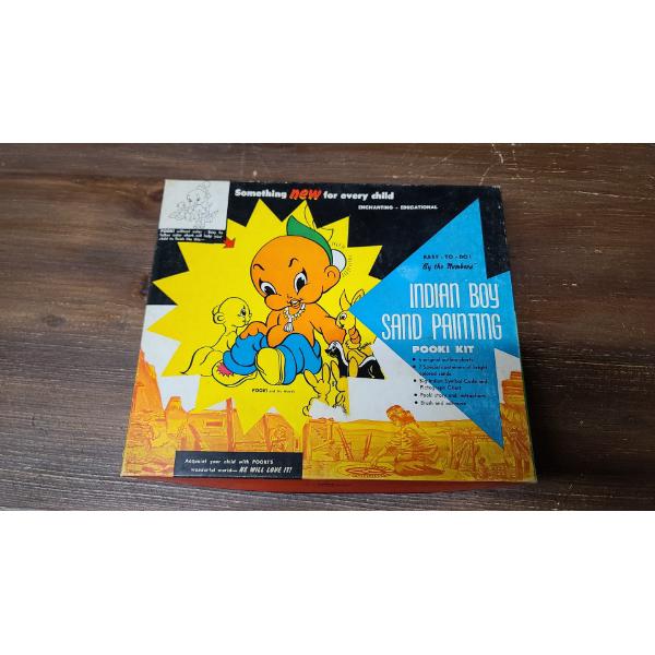 Vintage 1950's Vito's Original Indian Boy Sand Painting Pooki Kit