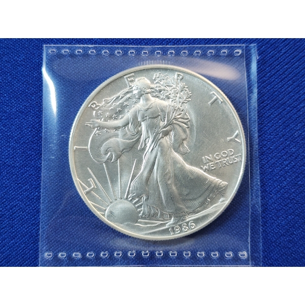 1986 American Silver Eagle - 1 Ounce .999 Fine Silver 