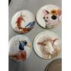 Image 3 : 4 Salad Plates - Sheep - Pig - Duck - Rooster - Pier 1 Imports - Hand-Painted Stoneware