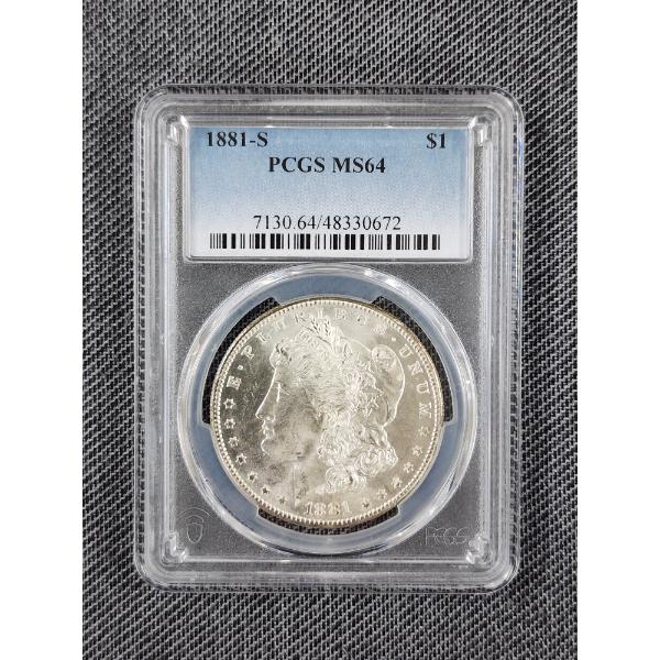 PCGS MS64 1881-S Morgan Silver Dollar - 90% Silver Dollar Graded by PCGS!