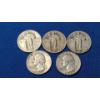 Image 1 : 1926, 1929, 1930 Standing Liberty Silver Quarters & 1949 -D, 1955 Silver Washington Head Quarters