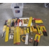 Image 1 : New 29 Quart Storage Container With All New Items Including DeWalt Bits, Irwin Bits, Saws, Snips, Sc