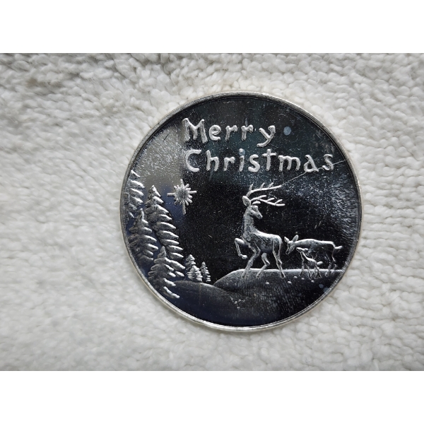 1 Troy Ounce Merry Christmas Reindeer Scene Round - "For Someone Special" 